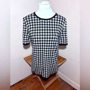 Ann Taylor Shimmer Houndstooth Sweater